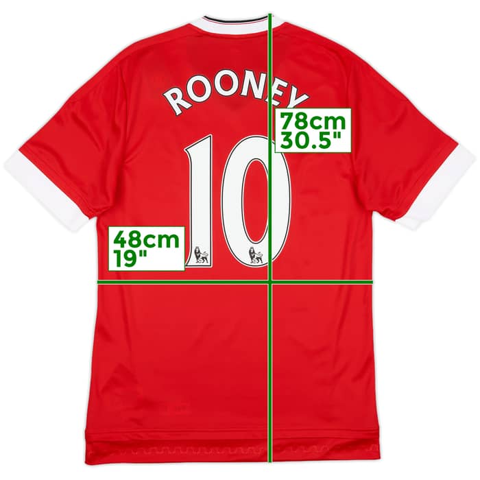 2015-16 Manchester United Player Issue Home Shirt Rooney #10 (M/L)