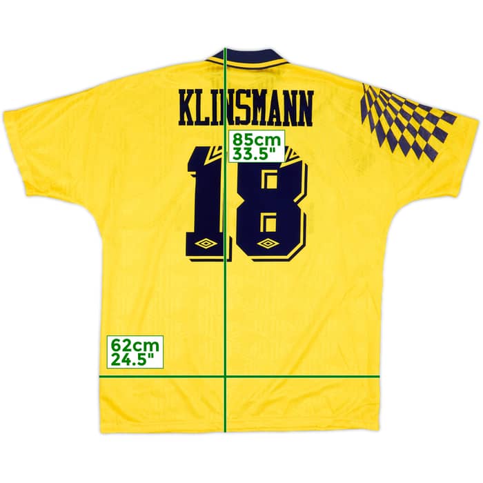 1991-95 Tottenham Away Shirt Klinsmann #18 - 10/10 - (XL)