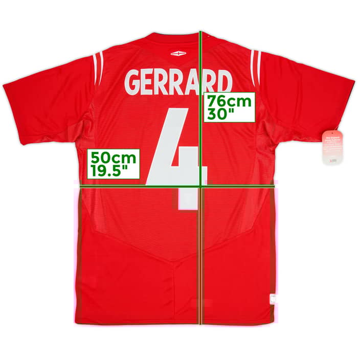 2004-06 England Away Shirt Gerrard #4 (M)