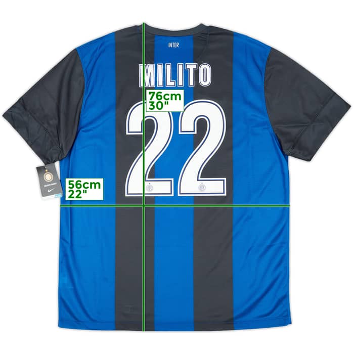 2012-13 Inter Milan Home Shirt Milito #22 (XL)