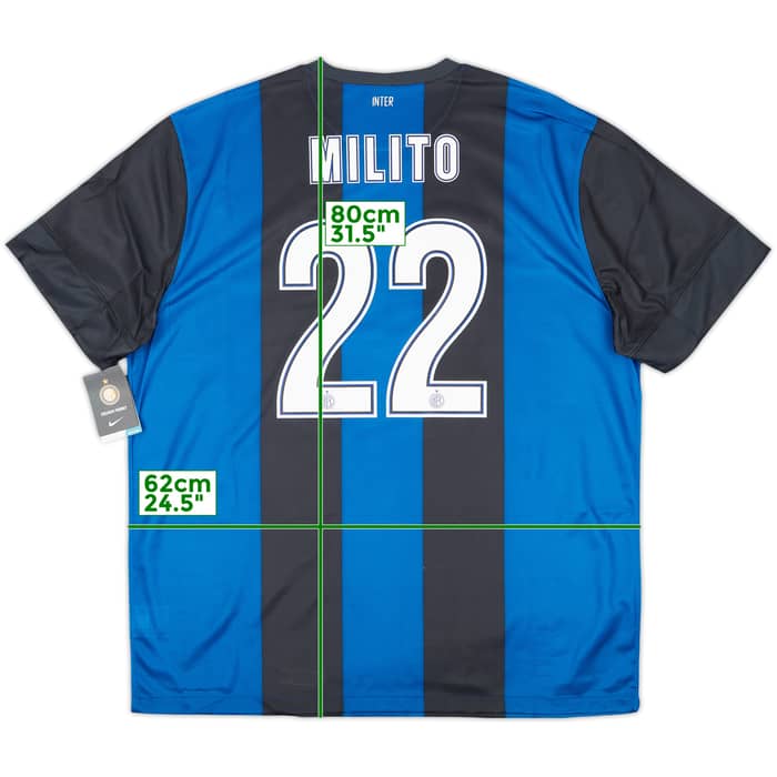 2012-13 Inter Milan Home Shirt Milito #22 (XXL)