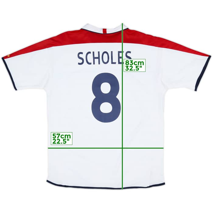 2003-05 England Home Shirt Scholes #8 - 8/10 - (XL)