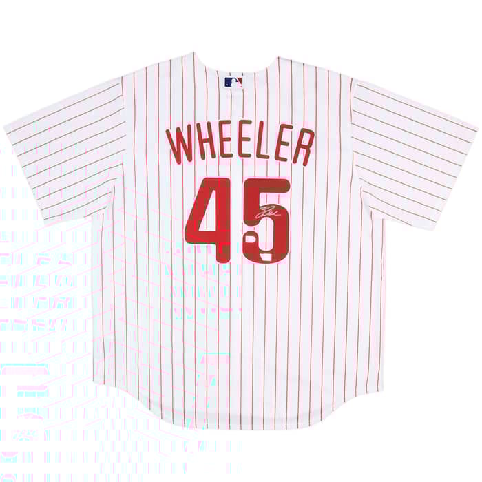 2020-25 Philadelphia Phillies Wheeler #45 Signed Nike Home Jersey (XL)