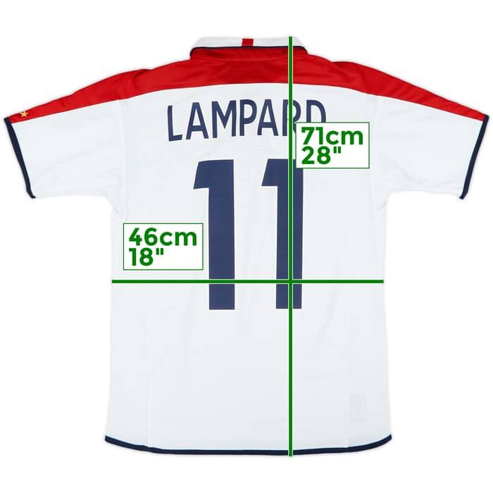 2003-05 England Home Shirt Lampard #11 - 8/10 - (XL.Boys)