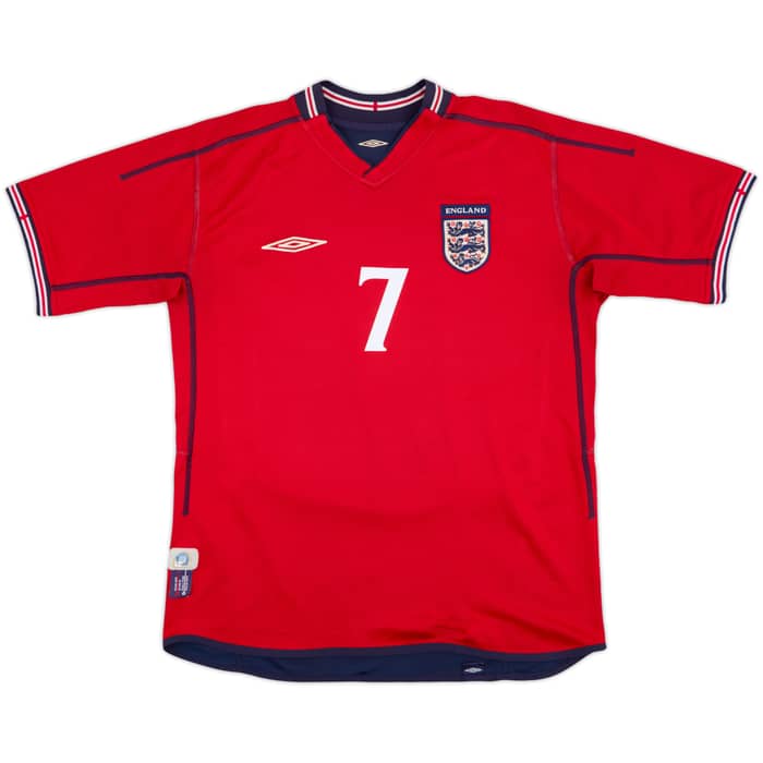 2002-04 England Away Shirt Beckham #7 - 6/10 - (M)