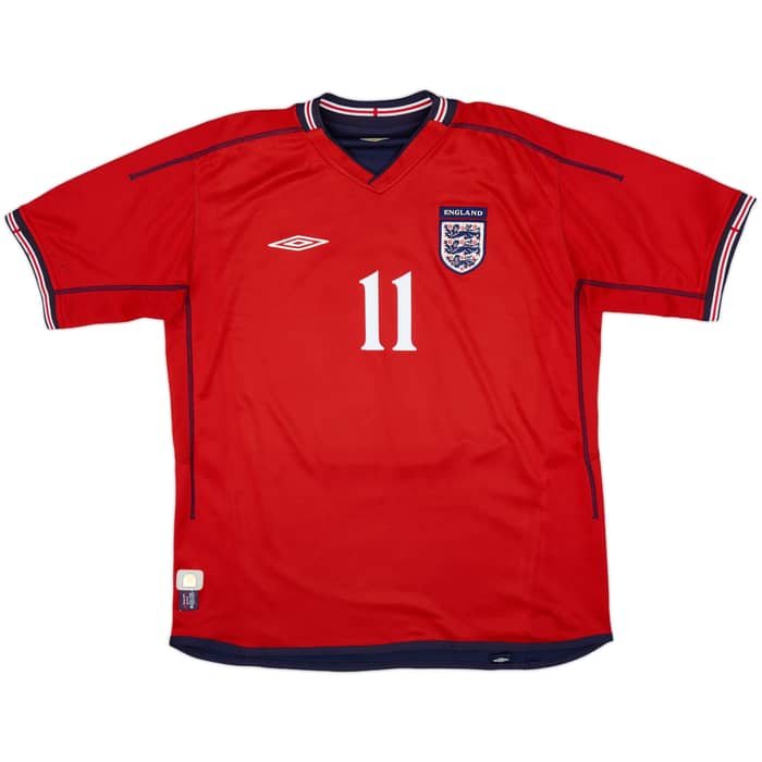 2002-04 England Away Shirt Heskey #11 - 8/10 - (L)