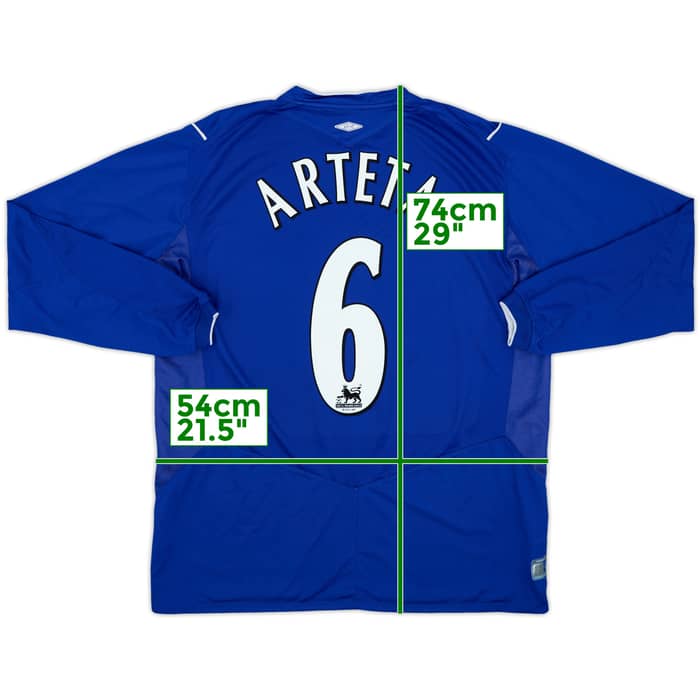 2004-05 Everton Home L/S Shirt Arteta #6 - 6/10 - (L)