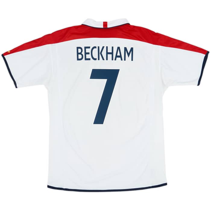 2003-05 England Home Shirt Beckham #7 - 6/10 - (L)