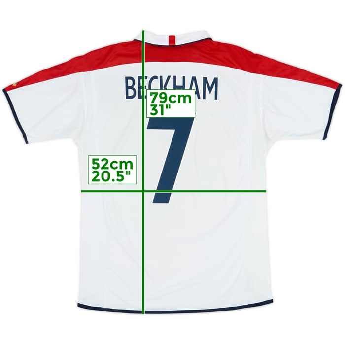 2003-05 England Home Shirt Beckham #7 - 6/10 - (L)