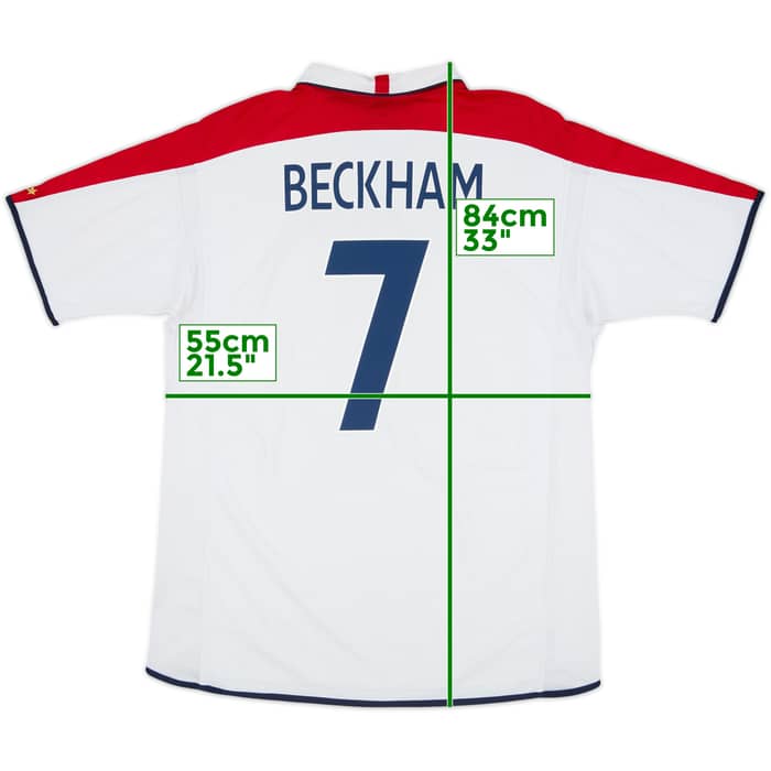 2003-05 England Home Shirt Beckham #7 - 6/10 - (XL)