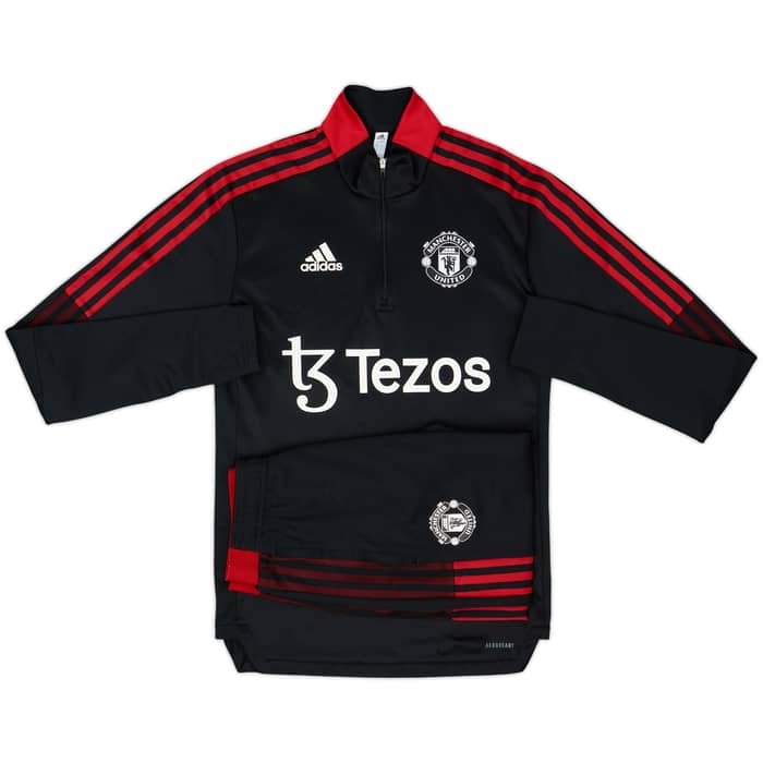 2021-22 Manchester United adidas 1/4 Zip Tracksuit - 8/10 - (S)