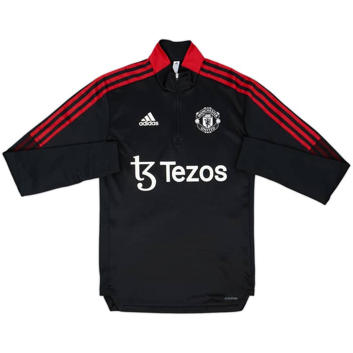 2021-22 Manchester United adidas 1/4 Zip Tracksuit - 8/10 - (S)