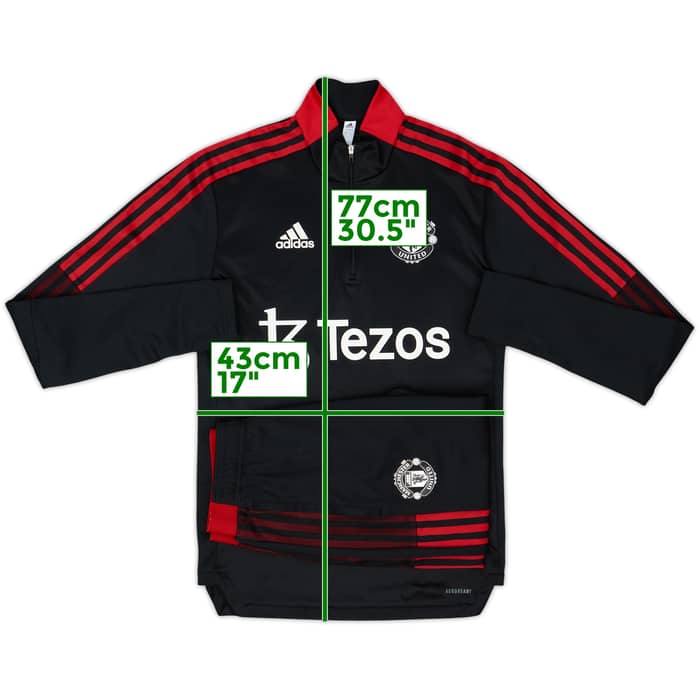 2021-22 Manchester United adidas 1/4 Zip Tracksuit - 8/10 - (S)