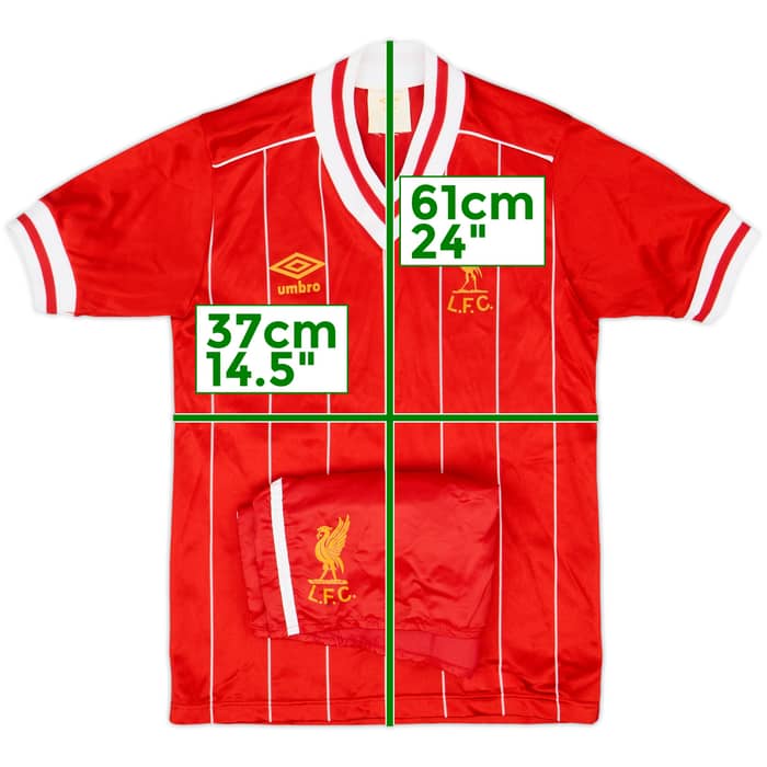 1982-85 Liverpool Home Shirt & Shorts - 7/10 - (L.Boys)