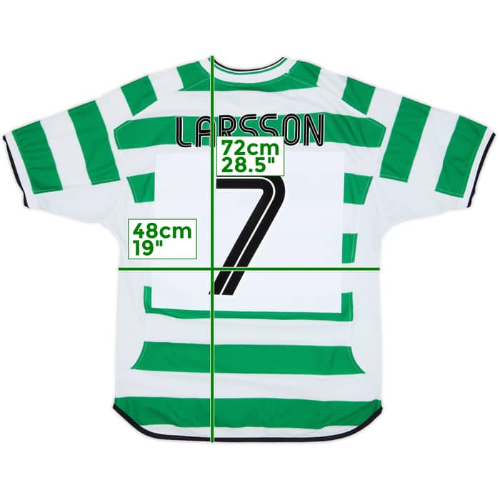 2001-03 Celtic Home Shirt Larsson #7 - 6/10 - (M)