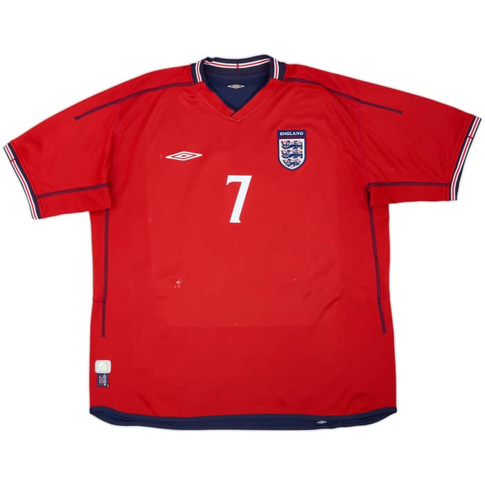 2002-04 England Away Shirt Beckham #7 - 5/10 - (XXL)