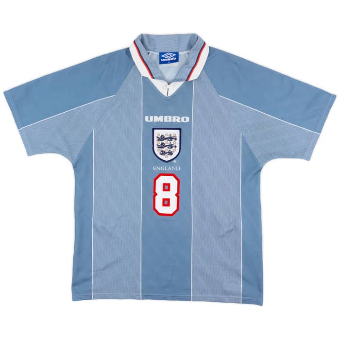 1996-97 England Away Shirt Gascoigne #8 - 8/10 - (M)