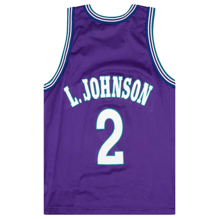 1994-95 Charlotte Hornets Johnson #2 Champion Jersey (Alternate) L