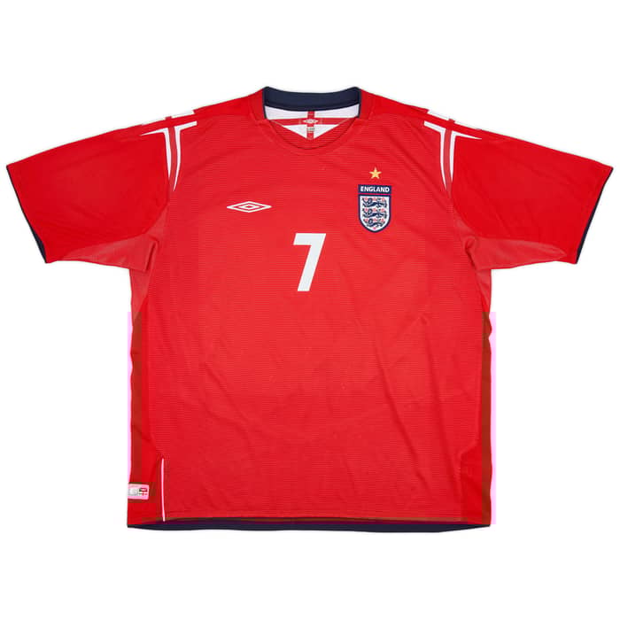 2004-06 England Away Shirt Beckham #7 - 7/10 - (XXL)