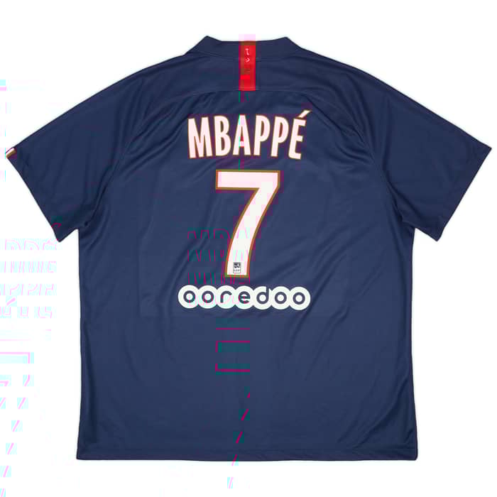2019-20 Paris Saint-Germain Home Shirt Mbappe #7 - 8/10 - (XXL)