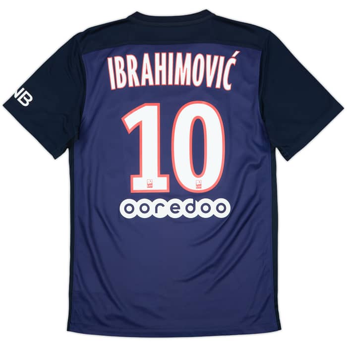 2015-16 Paris Saint-Germain Home Shirt Ibrahimovic #10 - 7/10 - (S)