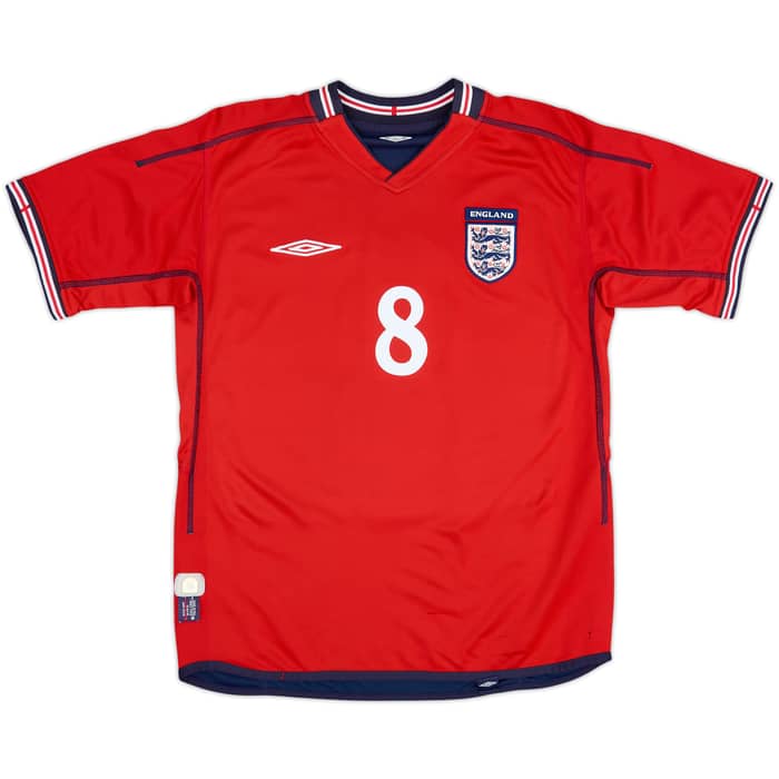 2002-04 England Away Shirt Scholes #8 - 6/10 - (M)