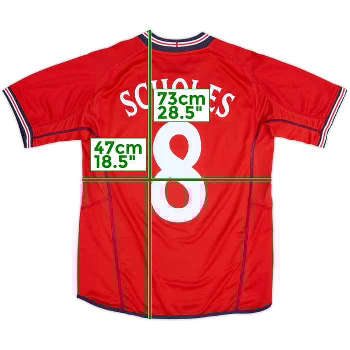 2002-04 England Away Shirt Scholes #8 - 6/10 - (M)