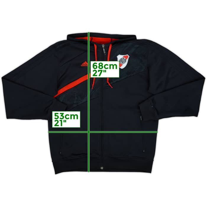 2008-09 River Plate adidas Hooded Sweat Top - 8/10 - (M)