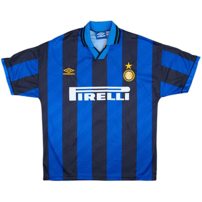 1995-96 Inter Milan Home Shirt R.Carlos #6 - 9/10 - (L)