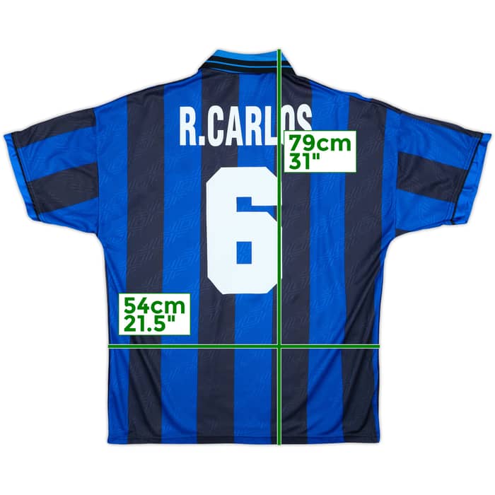 1995-96 Inter Milan Home Shirt R.Carlos #6 - 9/10 - (L)