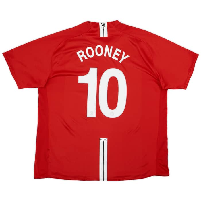 2007-09 Manchester United Home Shirt Rooney #10 - 8/10 - (3XL)
