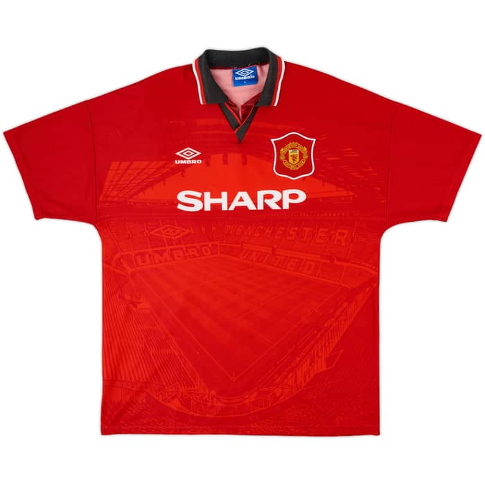 1994-96 Manchester United Home Shirt Cantona #7 - 8/10 - (XL)