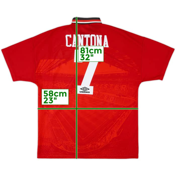 1994-96 Manchester United Home Shirt Cantona #7 - 8/10 - (XL)