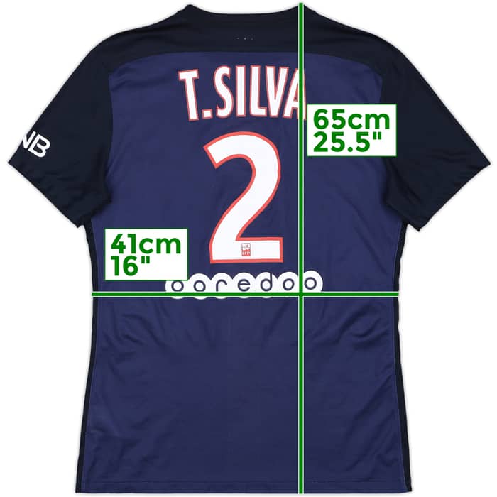 2015-16 Paris Saint-Germain Authentic Home Shirt T.Silva #2 - 6/10 - (M)