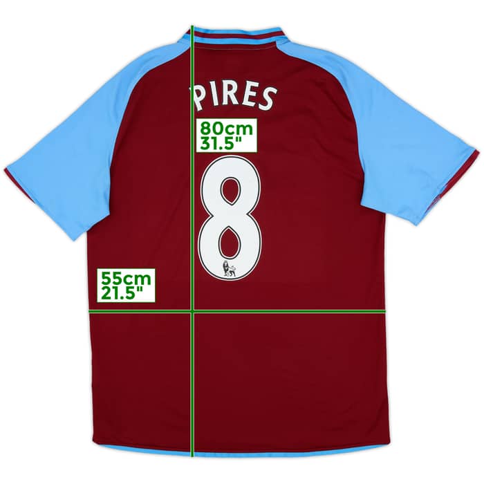2008-09 Aston Villa Home Shirt Pires #8 - 8/10 - (L)