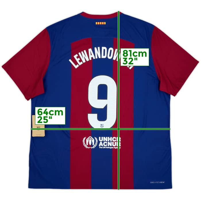 2023-24 Barcelona Authentic Home Shirt Lewandowski #9 (XXL)