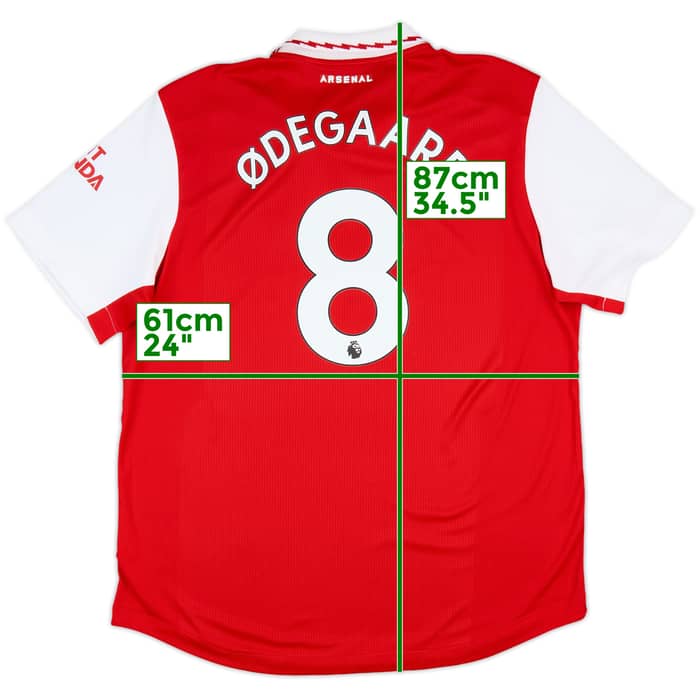 2022-23 Arsenal Authentic Home Shirt Odegaard #8 - 8/10 - (XXL)