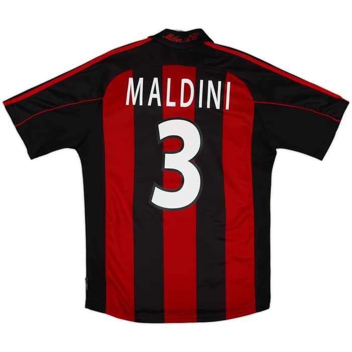 2000-02 AC Milan Home Shirt Maldini #3 - 9/10 - (S)