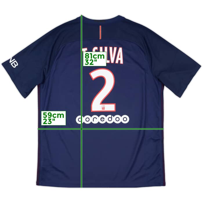 2016-17 Paris Saint-Germain Home Shirt T.Silva #2 - 9/10 - (XL)