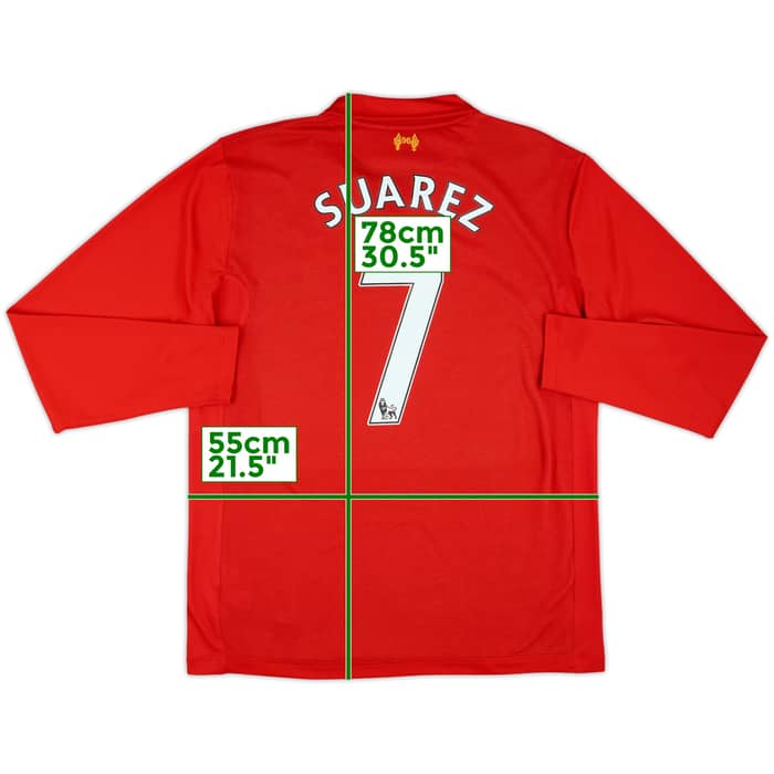 2012-13 Liverpool Home L/S Shirt Suarez #7 - 10/10 - (L)
