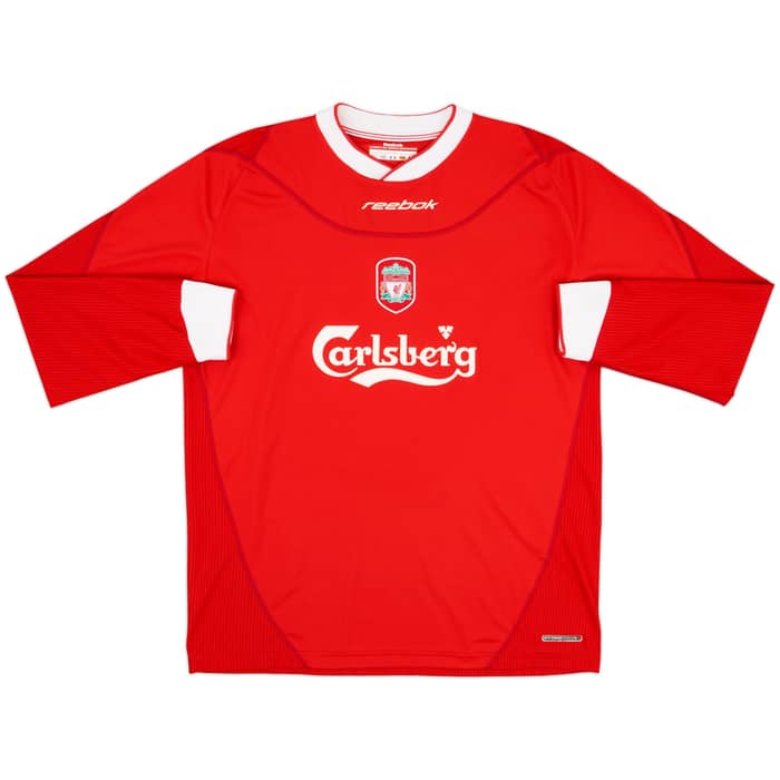 2002-04 Liverpool Home L/S Shirt Gerrard #17 - 9/10 - (L)