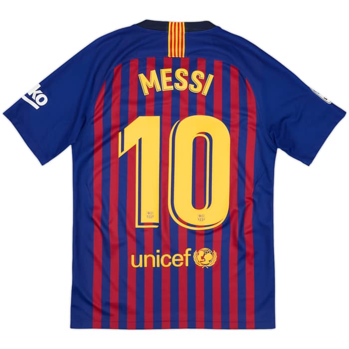 2018-19 Barcelona Home Shirt Messi #10 - 9/10 - (S)