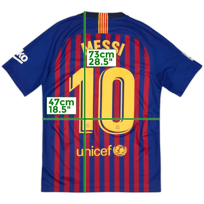 2018-19 Barcelona Home Shirt Messi #10 - 9/10 - (S)