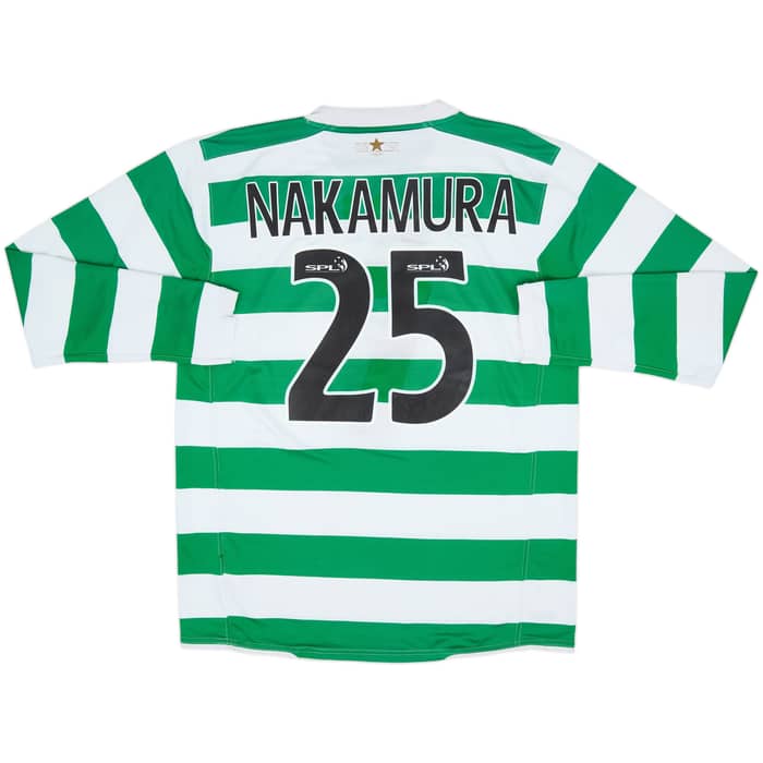 2007-08 Celtic Home L/S Shirt Nakamura #25 - 5/10 - (L)