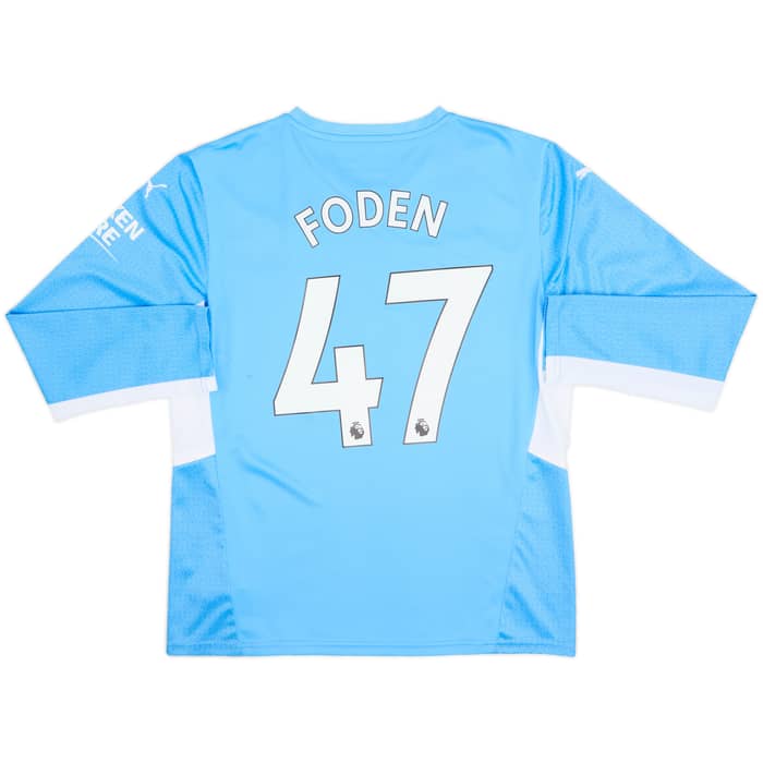 2021-22 Manchester City Home L/S Shirt Foden #47 - 8/10 - (L)