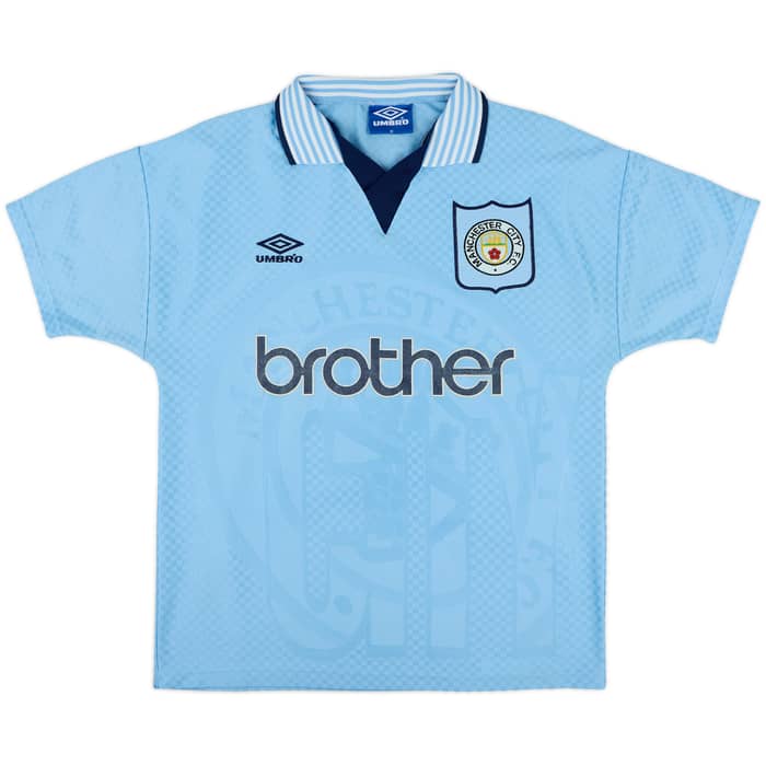 1995-97 Manchester City Home Shirt Kinkladze #7 - 8/10 - (M)