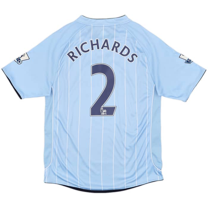 2007-08 Manchester City Home Shirt Richards #2 - 8/10 - (L)