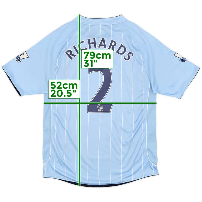 2007-08 Manchester City Home Shirt Richards #2 - 8/10 - (L)