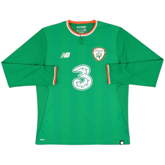 2017-18 Ireland Home L/S Shirt - 8/10 - (L)