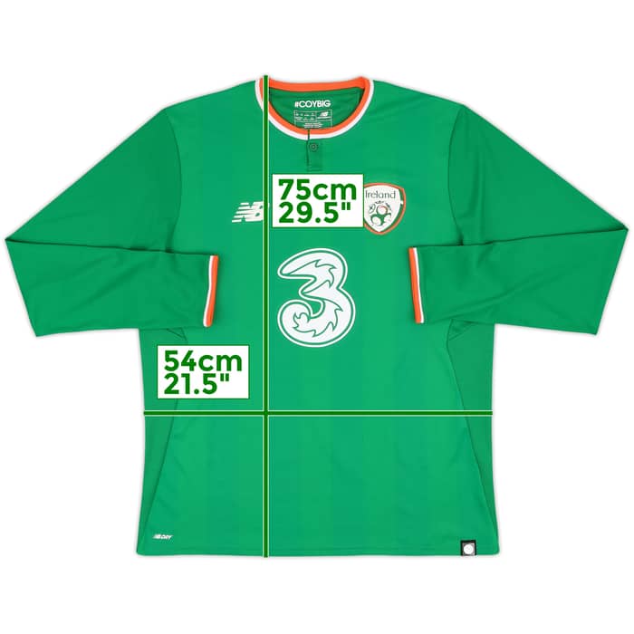 2017-18 Ireland Home L/S Shirt - 8/10 - (L)